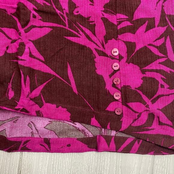 Soft Surroundings Purple Tropical Oceo Gauze Tunic & Wide Leg Pants Size Medium - Picture 14 of 16